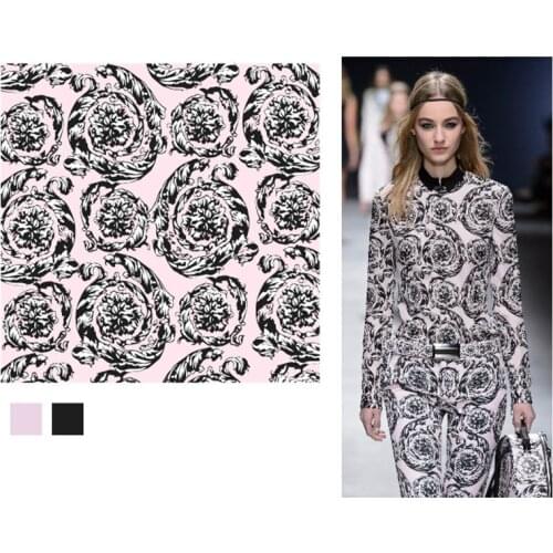 European G brand new spring/summer custom printed fabric Carnation pattern fabric factory shop supports G logo customization