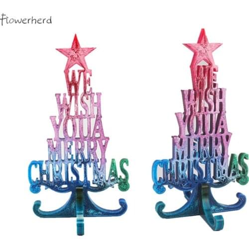 DIY Christmas Decorations Rein Mold Fondant Molds Silicone Mold Christmas Tree Letter Decoration Mould Desktop Decoration