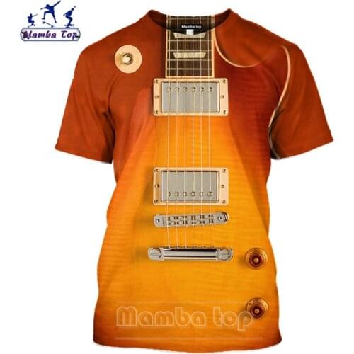 Guitar T Shirt 3D Print New Musical Instruments Violin Men Sportswear fun Mens T-shirts Piano Tshirt Women Tees Tops Pullover 4