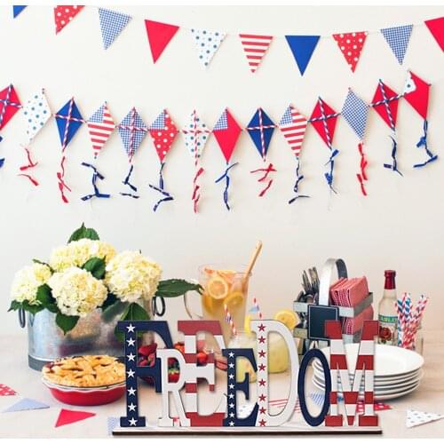 Creative Wooden Letters Ornaments American Independence Day Decorations Wooden Letters Creative Ornaments Party Home Decoration