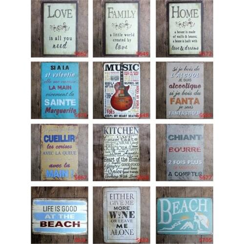 Vintage Metal Plate of Either Give Me More Wine or Leave Me Alone Love Family Home Popular Poetry Signs for Home Bar Decoration