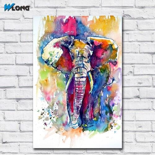 Fashion Printing Oil Painting Ink Art Majestic elephant Wall Art Canvas Print Pictures For Living Room And Bedroom Unframed