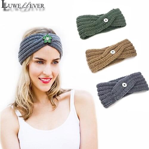 Fashion Winter 7 Colors Flower Fit 18mm Snap Button Knitted Hat Charms Fashion Jewelry For Women Teenagers Girl Christmas Gift