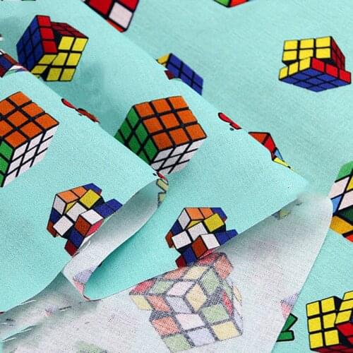 Cartoon Magic Cube Cotton Fabric for Kids Clothe Home Textile Sewing Quilting Handmade Patchwork DIY Needlework Material