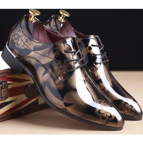 Mens Shoes Wedding Patent Leather Italian Shoes Men Formal Coiffeur Party Shoes For Men Brand Big Size Chaussure Homme Ayakkabı