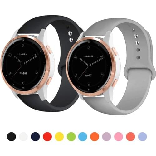 18mm Soft Silicone Watch Strap Band For Garmin vivoactive 4s Active S Wrist band for Garminmove3S vivomove 3s strap