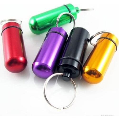 EDC Travel Kit Outdoor Camping aluminum mini Medicine Bottles Waterproof emergency pills bottle Portable equipment FW017