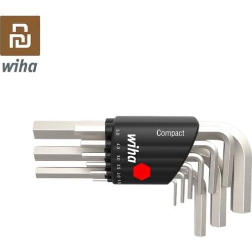 Youpin Wiha Inner Hexagonal Wrench Kit 9 Pieces Common Sizes Wrench Set Mini Portable Pocket Set Repair Tools with Clip