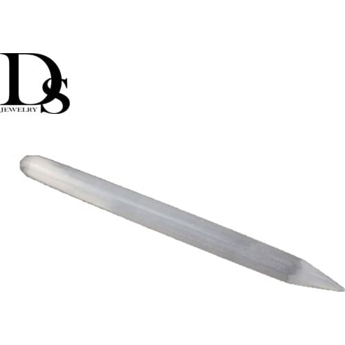 Natural Pencil Selenite Wand Crystal Cylinder Quartz Relaxing Acupoint Point Stick Reiki Healing Stone Body Chakra Face Massage