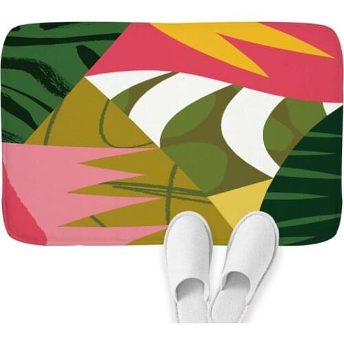 Plant Stitching Printed Pattern Decorative Foot Pad Floor Mat Carpet In The Hallway 40*60Cm Non-Slip Waterproof Pad For Bathroom