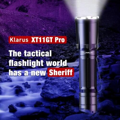 New KLARUS XT11GT PRO 2200 Lm 4 Mode Tactical Led Flashlight Free USB Port and 18650 Battey for Self Defence