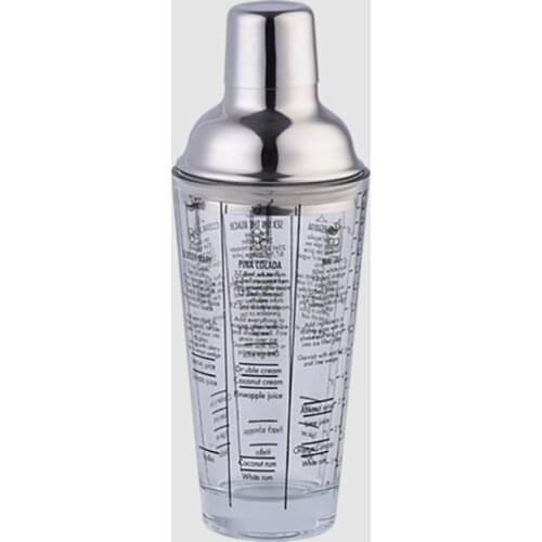 OAPE 400ml Stainless Steel Lid 15oz Glass Graduated Mixing Cocktail Shaker Bartender Barware Accessories Wine Bar Tools