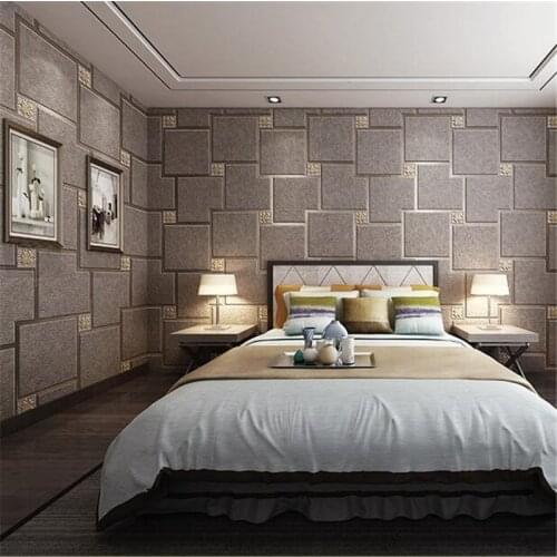 Beibehang papel de parede three-dimensional brick marble deerskin wallpaper Modern lattice living room tv background wall paper