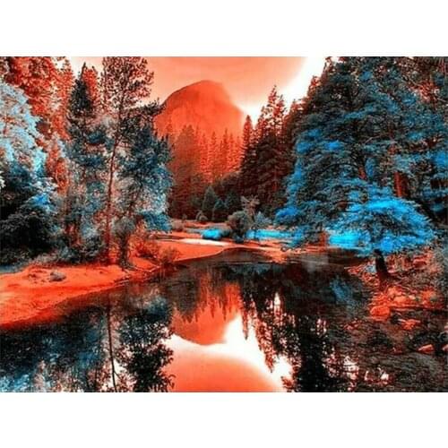 Oneroom Heart lover Scenery Embroidery Needlework Crafts 14CT Unprinted DMC DIY Quality Cross Stitch Kits Handmade Arts Decor