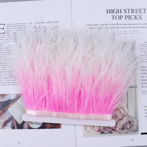 High Quality Ostrich Feathers Trim Fringe For Crafts Wedding Clothes Sewing Accessory Carnival Dress Decoration Plumes Wholesale
