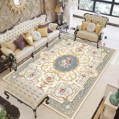 Persian Retro Living Room Carpets Non-slip Rugs European Court Carpet Bedroom Beside Balcony Rug Hall Blanket Ethnic Door Mat
