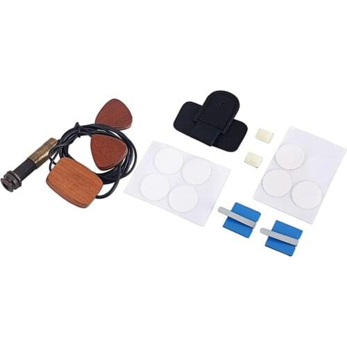 Cherry Wood Piezo Contact Pickup with Endpin Buckle Jack for Guitar Ukulele