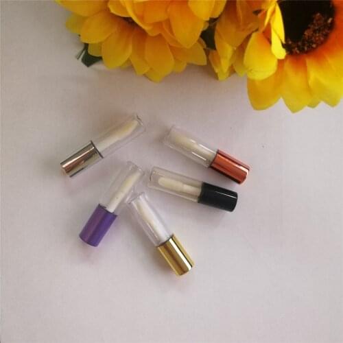 1.2ML Rose Gold Empty Lip Gloss Tube,DIY Plastic Elegant Liquid Lipstick Container,Round mini lipgloss sample bottle
