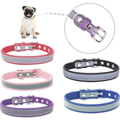Adjustable Dog Collar Reflective Pet Collars Walking Dog Safety Neck Strap Durable Pet Necklace Neck Belt for Small Dog Cat