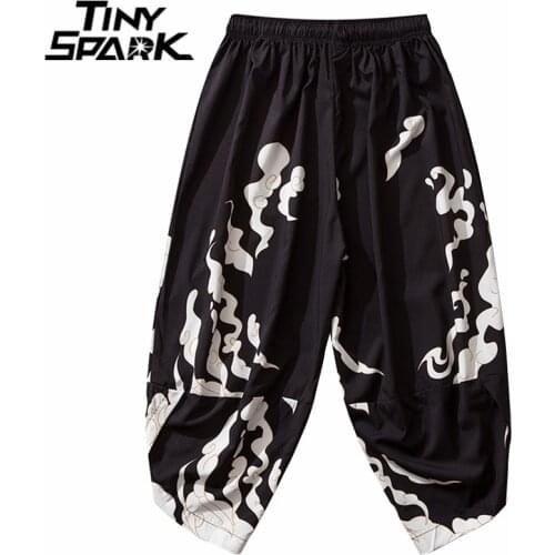 Japanese Sweatpants Joggers Lucky Cloud Print 2020 Hip Hop Mens Streetwear Harajuku Baggy Pants Casual Thin Japan Style Trousers