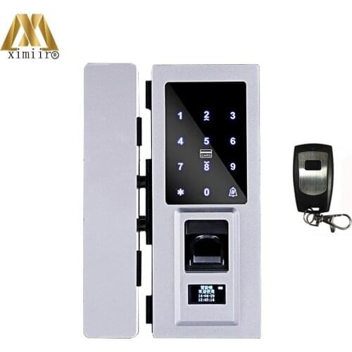 Free Shipping Glass Door Lock Keyless Electric Fingerprint Lock XM-Q1 With Remote Control Smart Fingerprint Door Lock