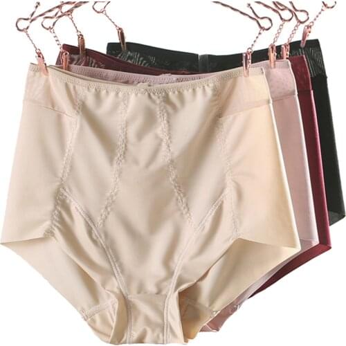 Plus Size Womens Underpants Smooth Seamless Mid Waist Panties Comfort Underwear Ultra Thin Briefs M L LL 3L 4L 5L 6L 7L 6 Colors