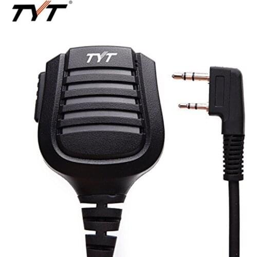 TYT 2 Pin PTT Remote Waterproof Shoulder Speaker Mic Microph for TYT MD-380 MD-390 TH-UV8000D/E Radioddity GD-77 Walkie Talkie