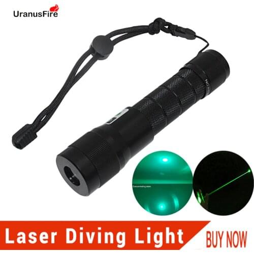 Uranusfire Green Laser Diving Flashlight Portable Lighting Torch Waterproof Underwater 100M LED Laser Scuba Dive Light Torches