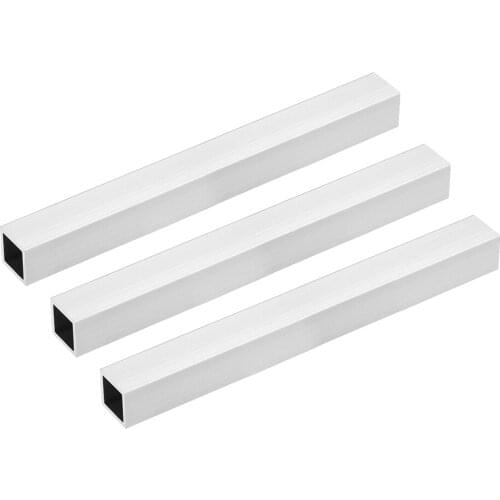 Uxcell 6063 Aluminum Square Tube 20mmx20mmx2mm Wall Thickness 200mm Length Seamless Straight Pipe Tubing 3 Pcs