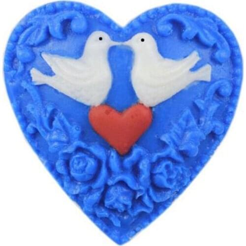 Heart Shape Chocolate Candy Fondant Silicone MouldsDIY Cake Baking Molds Love Bird Wedding Cake Decorating Tools