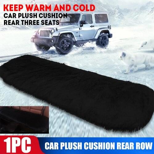 Vehemo 1 Pc Plush Soft Car Cushion Rear Row Winter Pads Hot Warm Seat Mat Home Cover Set Anti-Slip Seat Cover