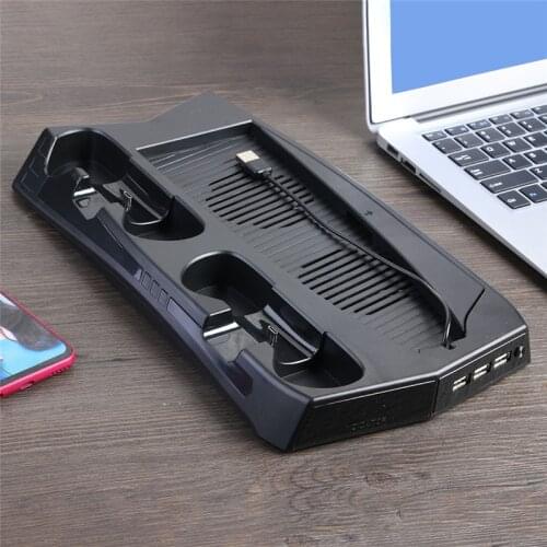 PS5 Vertical Stand Dual Controller Charger Console Charging Station With Cooling Fan for Sony Playstation 5 Fan Cooler