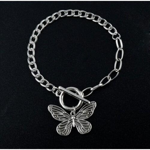 Vintage Simple Butterfly Charm Bracelets Anklet Chain Bracelets Bangles for Women Hand Jewelry Gifts