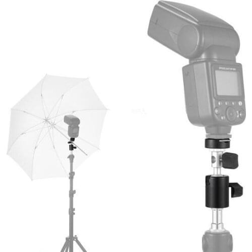 Flash Adjustable Hot Shoe Swivel Bracket Umbrella Holder Light Stand 1/4" 3/8" Type D fr all the Standard hot shoe flash&Trigger