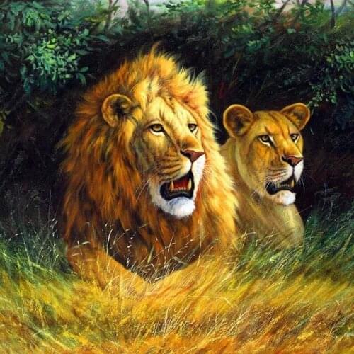 Cross stitch diamond embroidery animal lion king series pattern full hand-painted square diamond round diamond diamond painting
