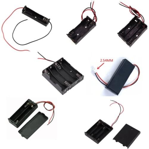 1Pcs 1x 2x 3x 4x AAA Battery Holder Box Case With Wire Lead 1 2 3 4 Slot Battery Container AAA Power Case Switch/Cover To Choose