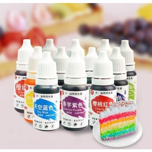 10ml Food Coloring Liquid Dye Pigment Baking Fondant Cooking Icing Colorant Kit
