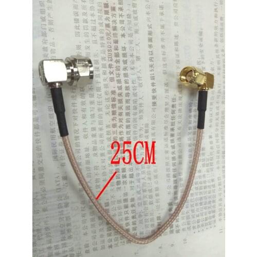 10PCS 25cm RG316 SMA MALE ANGLE TO F MALE ANGLE Coaxial RF Pigtail Cable New
