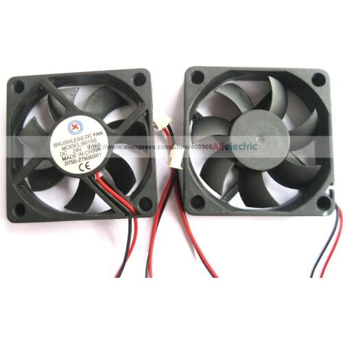 10 Pcs Brushless DC Cooling 7 Blade Fan 6015 24V 60x15mm 2 Wires