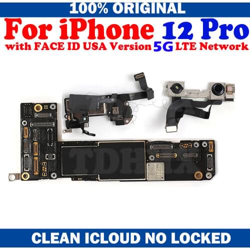 Clean iCloud Unlocked Original Logic Board for iPhone 12 Pro Full Working Motherboard 4G Lte Network Camera Working Perfectly