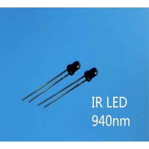 100PCS 3mm 940nm IR Receiver LED Diode Emitter Through Hole Light Infrared Receiving 3 mm Light-Emitting Diode Lamp