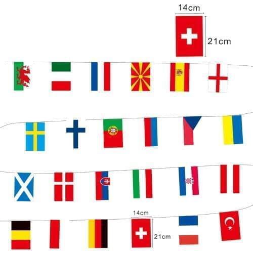 2021 European Cup 24 Strong National Flag Fabric Flag World National Flag Football Decoration Lively Atmosphere Home Decoration