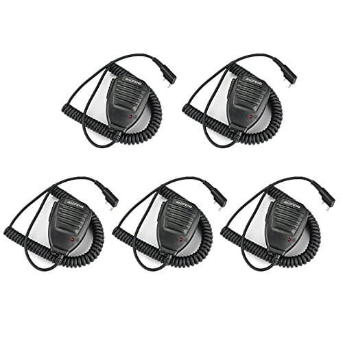5pcs Baofeng 2 Pin Handheld Remote Radio Speaker Mic Compatible with Baofeng DM-5R BF-888S UV5R Plus BF-F8HP GT-3 Walkie Talkie