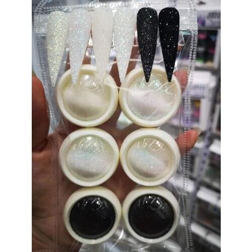 6 Colors 6 Boxes 0.2mm Glitter Acrylic Powder Mermaid Mirror Dust- Holographic Nail Glitter Powder MERMAID EFFECT Pigment