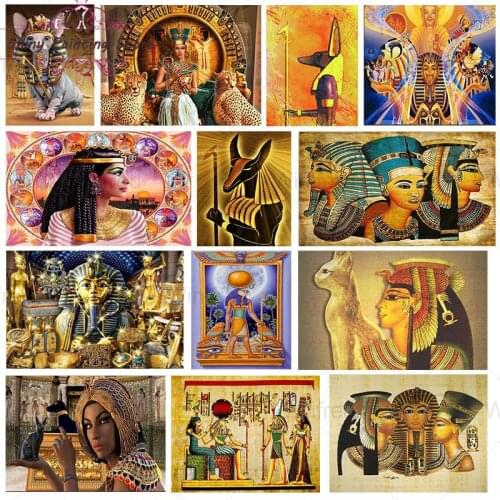 5D DIY Diamond Painting Egypt Cleopatra Portrait Full Drill Cross Stitch Kit Ancient Civilization Art Diamond Embroidery Mosaic