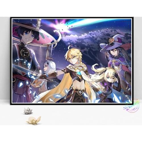 Genshin Impact Anime Poster Game Canvas Painting Decoration Wall Art Prints Dorm Picture For Living Room Bedroom Home Decor