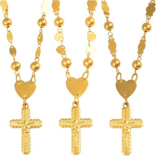 Anniyo Marshallese Pendant Round Ball Beads Chain Necklaces for Women Gold Color Hawaii Micronesia Islands Jewelry Gifts #155906