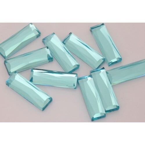 Free shipping!!!Fresh!!!Lake blue rectangle flat back glass crystal Rhinestones DIY mobile phone shell and Clothing Decoration