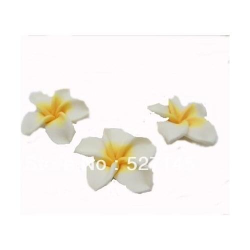 Free Shipping Polymer Fimo Clay Beads Frangipani Jewellery Finding for Craft DIY 4.2cm 40Pcs/Lot