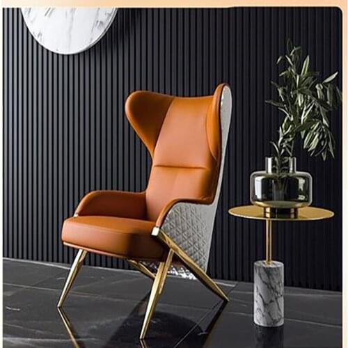 Difen home lazy leather sofa simple single recliner Nordic luxury living room bedroom bedside leisure sofa